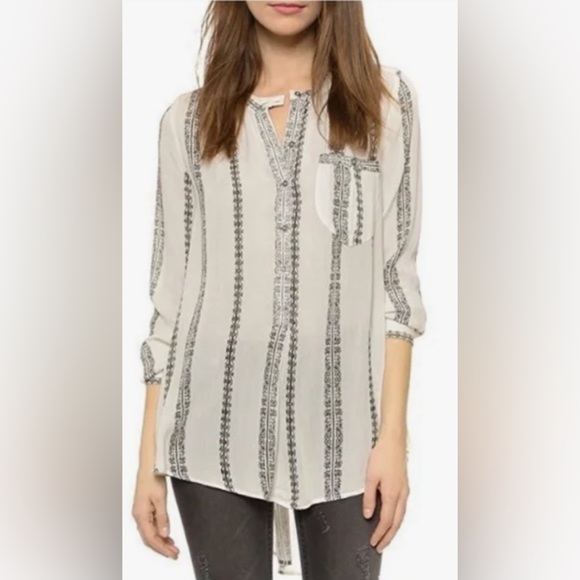 Free People Vanilla Combo Women's Shibori Magic Long-Sleeve Top Small - Picture 7 of 11